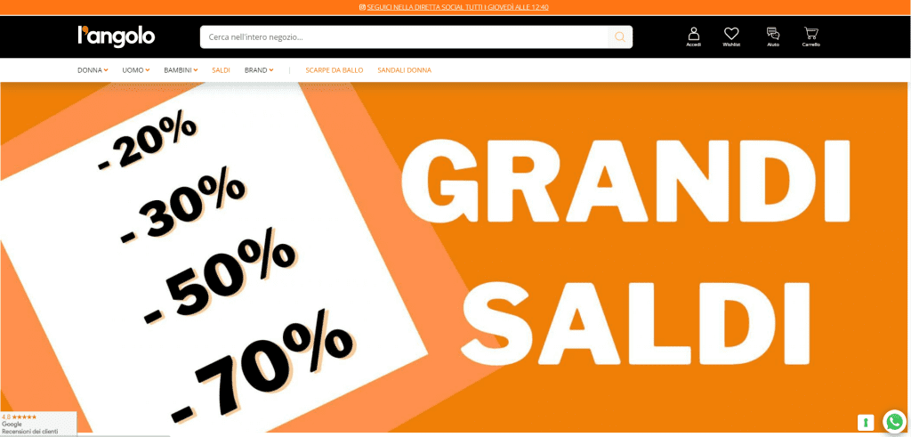 immagine l'angolo calzature nuovo ecommerce