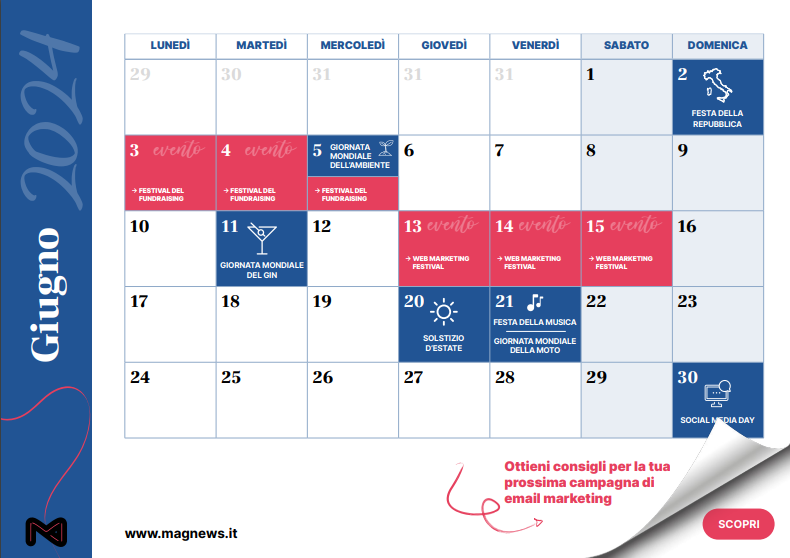 Calendario marketing automation 2024 - giugno